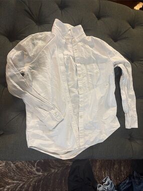 J. Crew White Button-Down Shirt with Chest Pocket